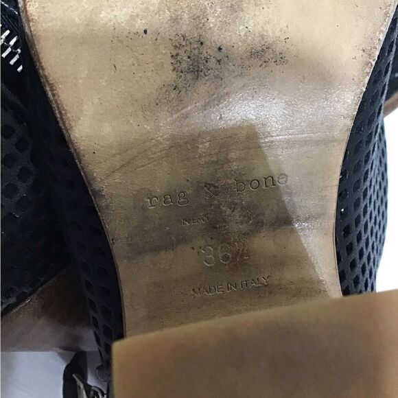 rag & bone Margot Western Boots Perforated Leather Black Size 36 1/2 - Picture 12 of 14